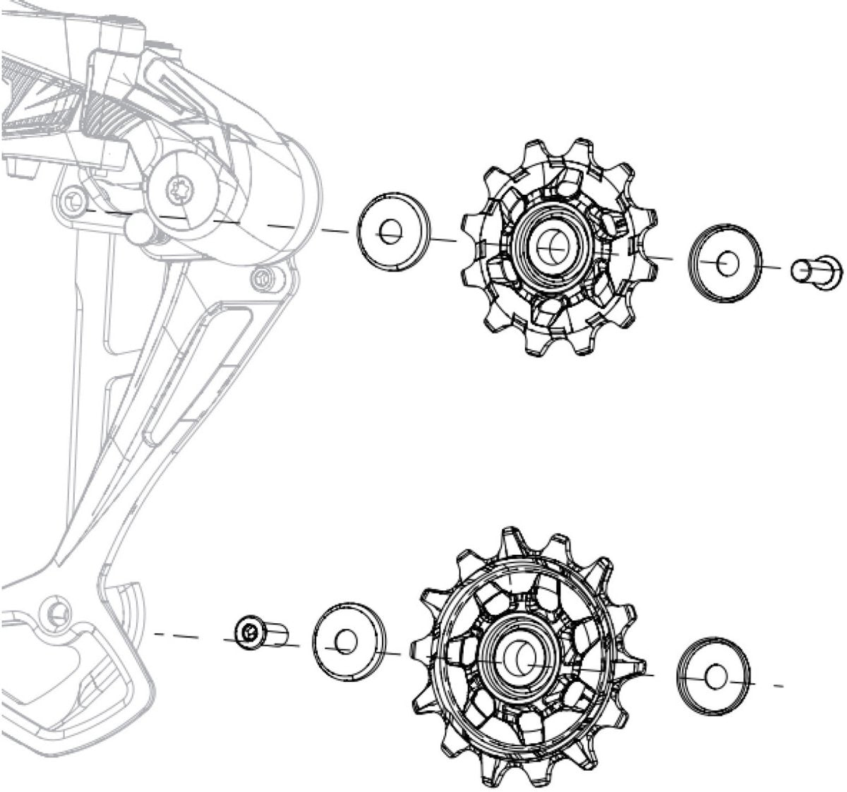 Jeu de roues de dérailleur Sram nx sx eagle 12v noir