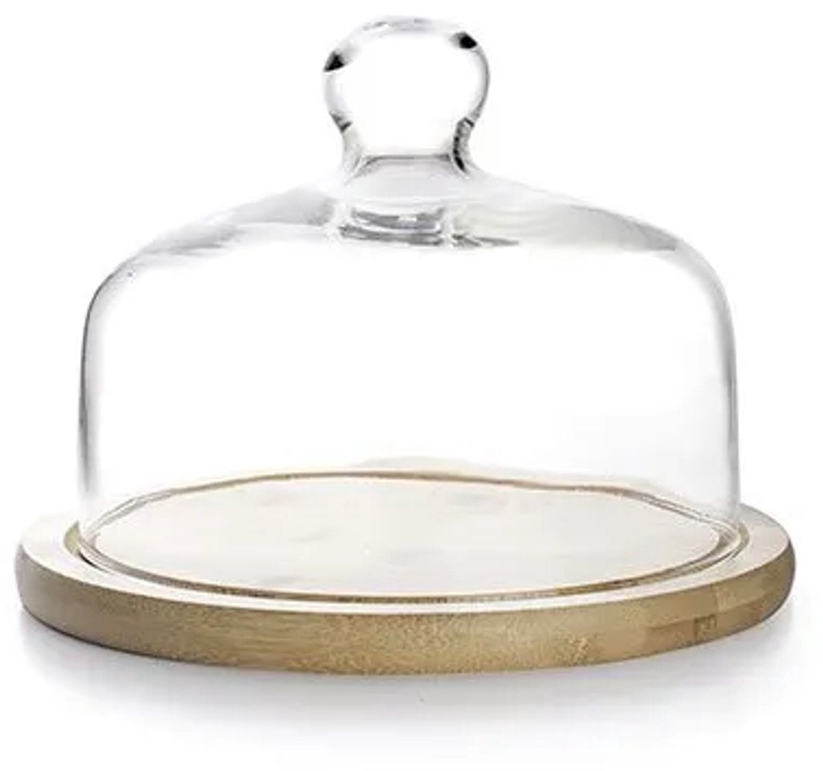Plateau en verre Ibili 18 cm avec base en bois transparent