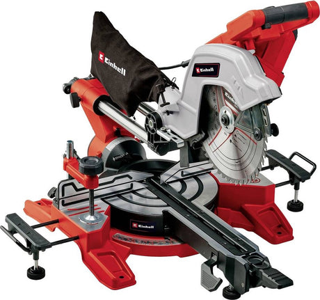 Scie à onglets radiale électrique Einhell te-sm 10 l dual - 1800w - ø254 mm - tête de scie inclinable à gauche et à droite - avec laser - incl. Lame de scie 48 dents