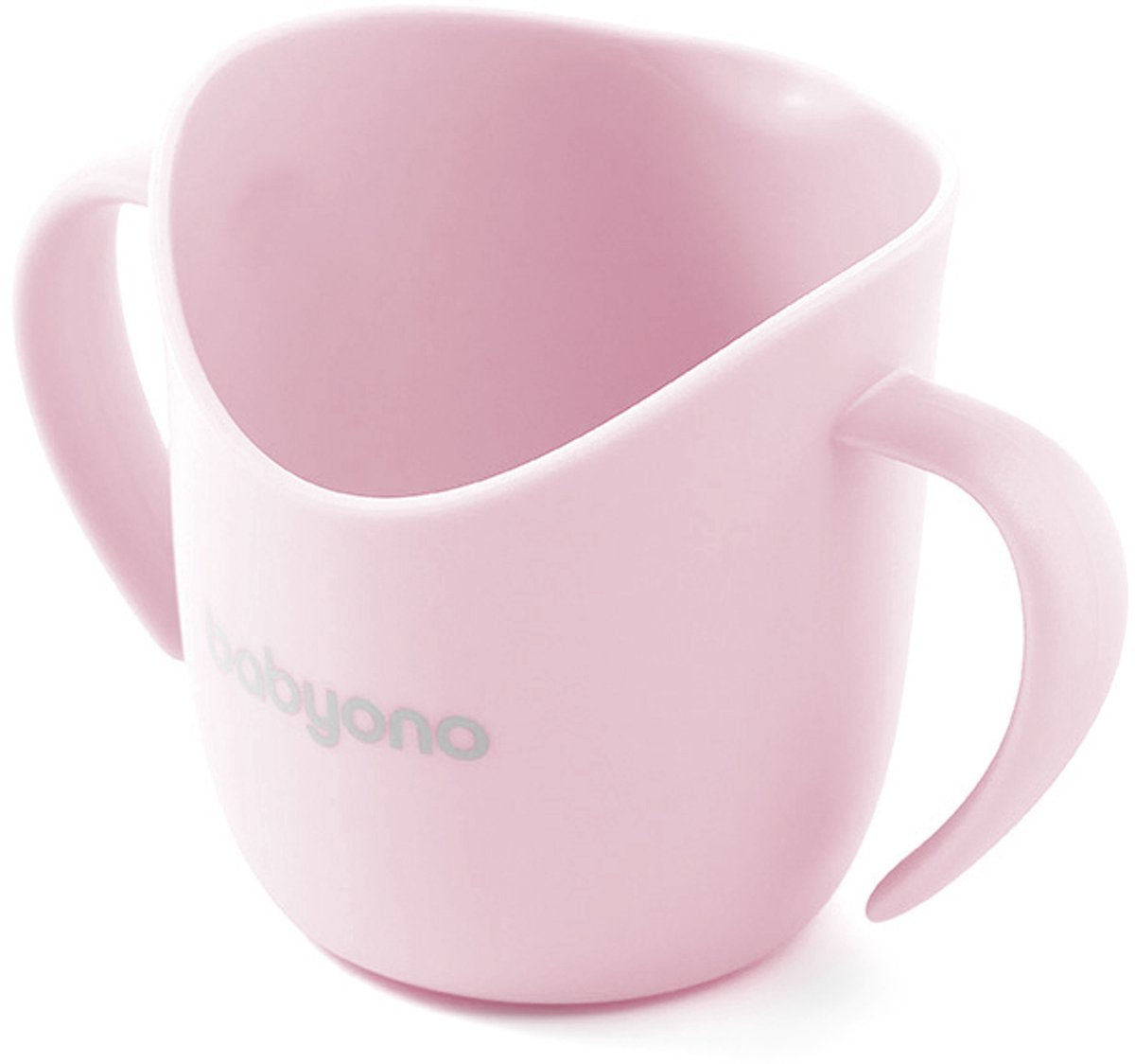 Babyono flow series - tasse d'entraînement ergonomique - rose - poignées - 6m+