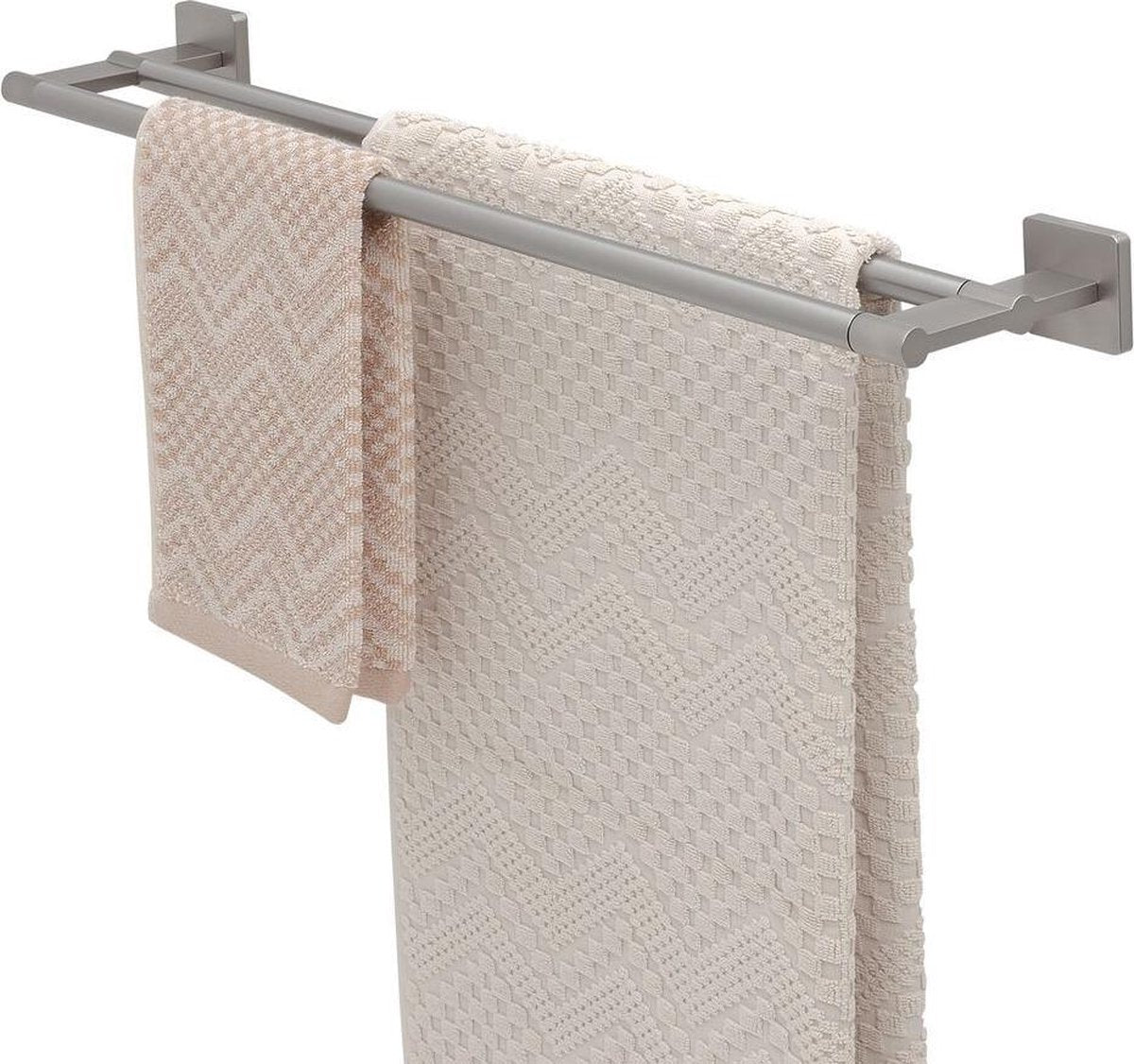 Porte-serviettes Tiger Dock double - acier inoxydable brossé