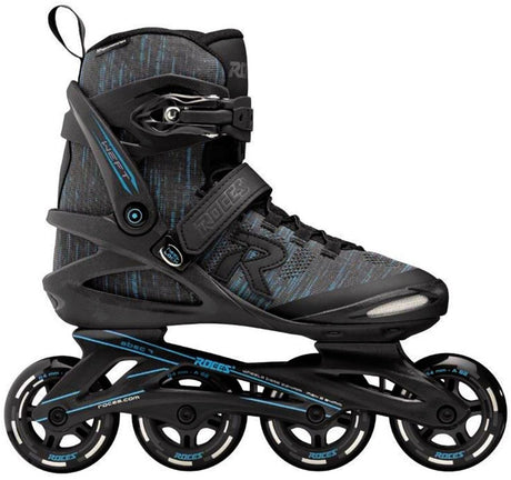 Roces fil de trame 84 rollers en ligne adultes – roues 4x84mm – rollers fitness – noir bleu – taille 38
