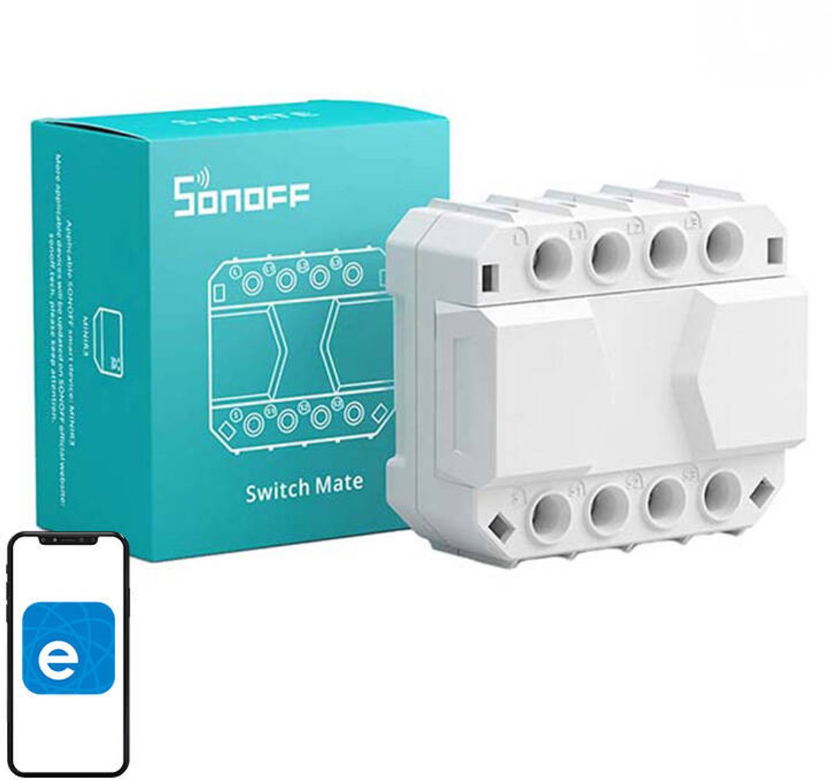 Sonoff s-mate - émetteur 3 canaux - compatible avec mini r3 - alimenté par batterie - portée 50m