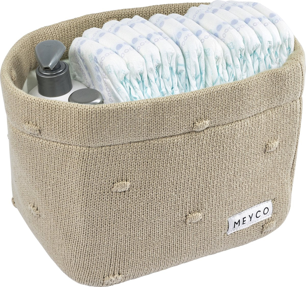 Panier à langer Meyco baby mini noeuds - sable - petit