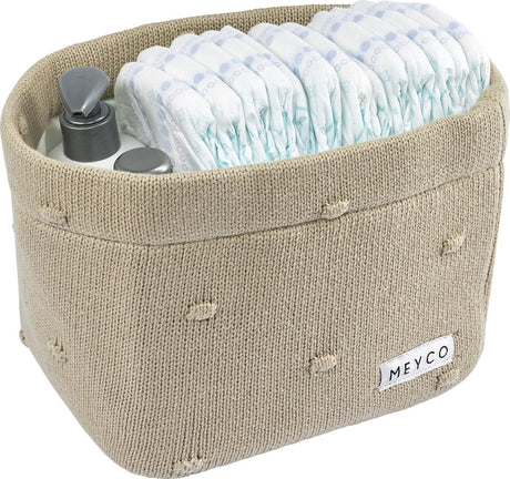 Panier à langer Meyco baby mini noeuds - sable - petit