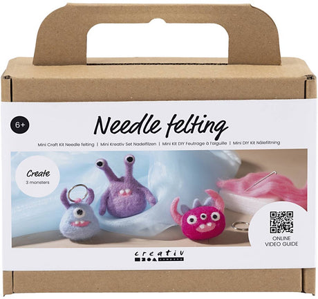Creativ Company Mini Hobbyset aiguille en feutre monstre
