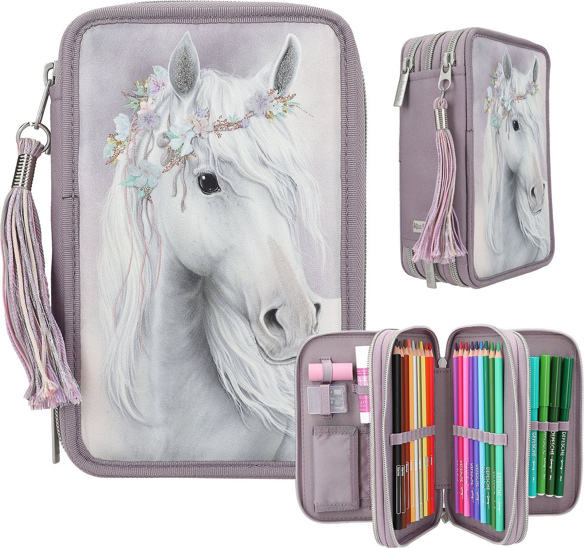 Depesche - trousse remplie 3 compartiments miss melody - pingouin