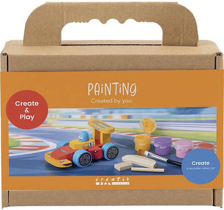 Creativ company mini hobby set peinture, voitures de course, coloré, 1 boîte