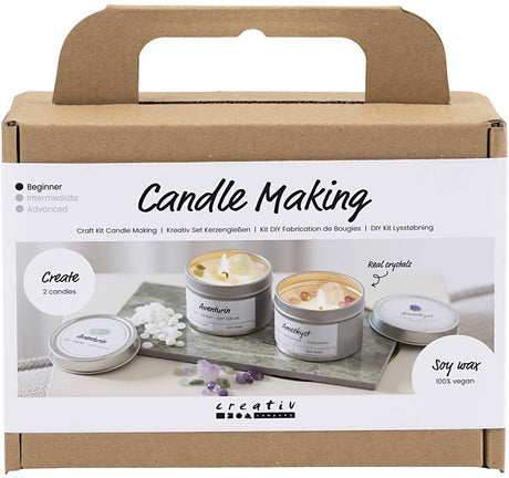 Société créative https : www.cchobby.nl mini-hobbyset-candles-making-soy-candle-with-aventurien-and-amethyst-creme-off-white-1-doos