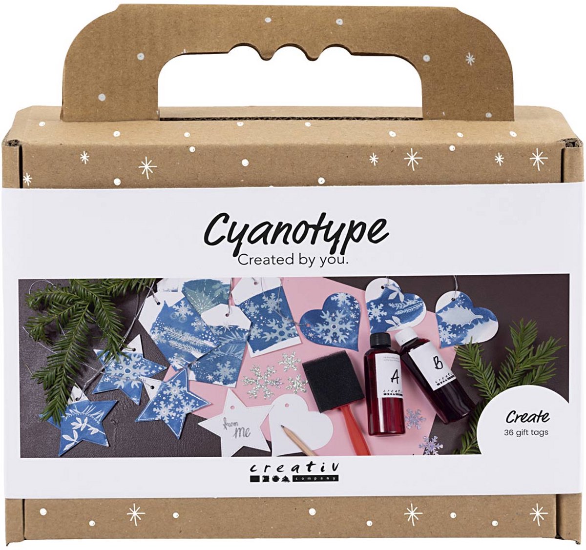 Entreprise créative https: www.cchobby.nl mini-hobbyset-cyanotype-geschenklabels-blauw-zilver-1-doos