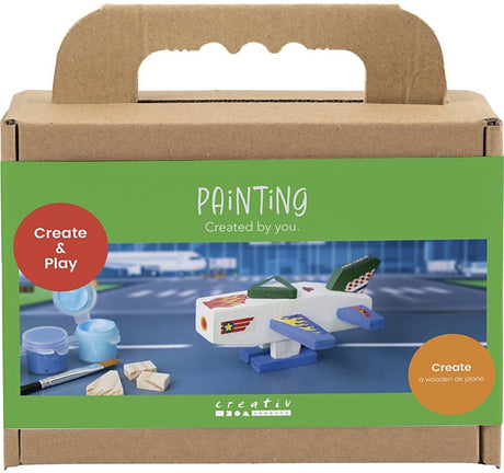 Creativ company mini hobby set peinture, avion, harmonie bleu vert, 1 boîte