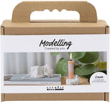 Creativ company mini hobby set modelage, chandelier avec coquillages, blanc cassé, 1 boîte
