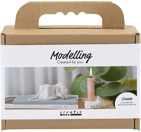 Creativ company mini hobby set modelage, chandelier avec coquillages, blanc cassé, 1 boîte
