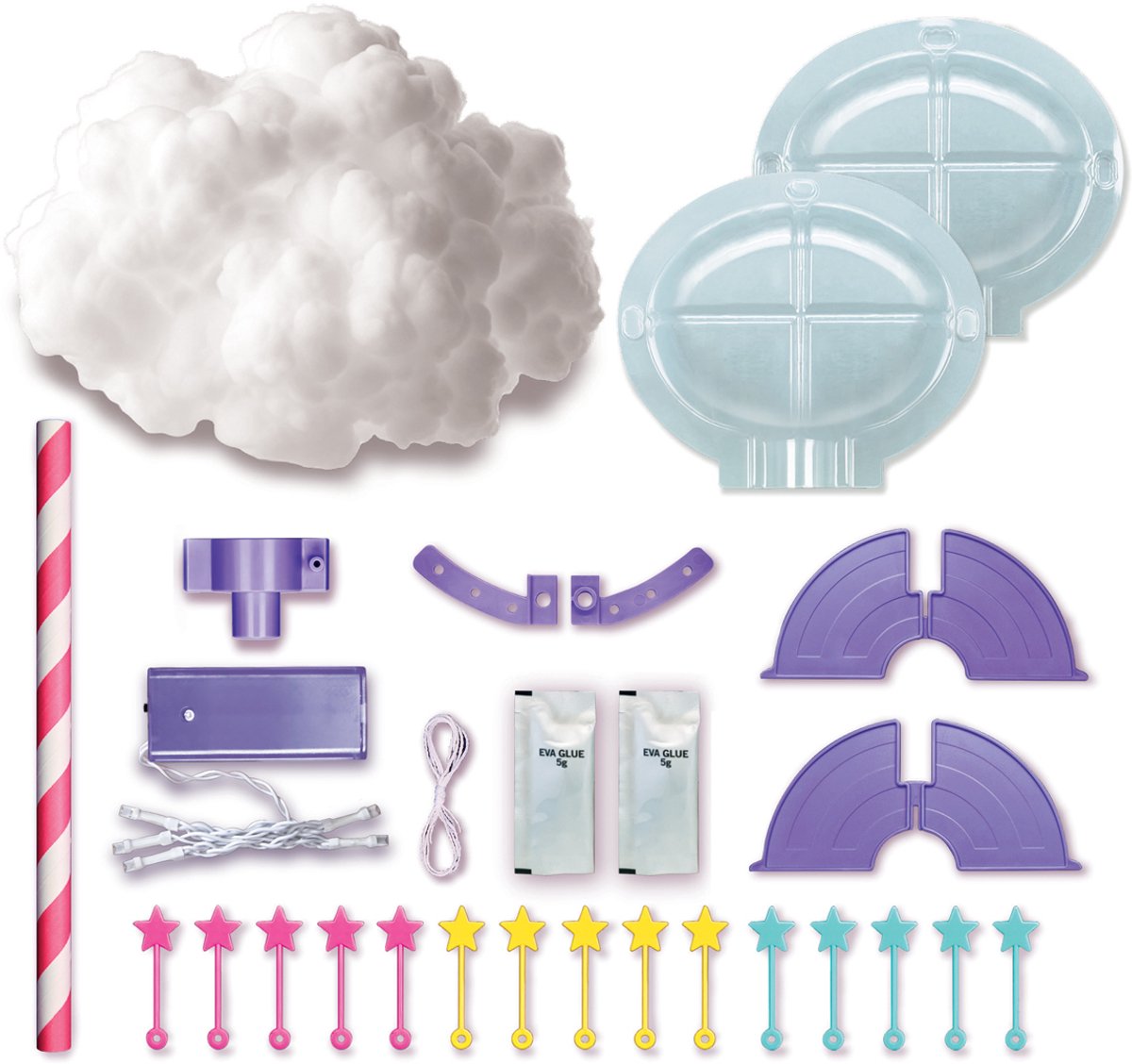 4m crafts - créer un nuage lumineux moelleux - LED - accessoires qui brillent dans le noir - kidzmaker - 5+