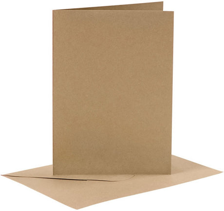 Cartes et enveloppes d'entreprise Creativ, format carte 10,5x15 cm, format enveloppe 11,5x16,5 cm, 110+230 gr, naturel, 6 set 1 boîte