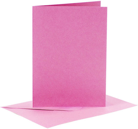 Cartes et enveloppes d'entreprise Creativ, format carte 10,5x15 cm, format enveloppe 11,5x16,5 cm, 110+220 gr, rose, 6 set 1 boîte
