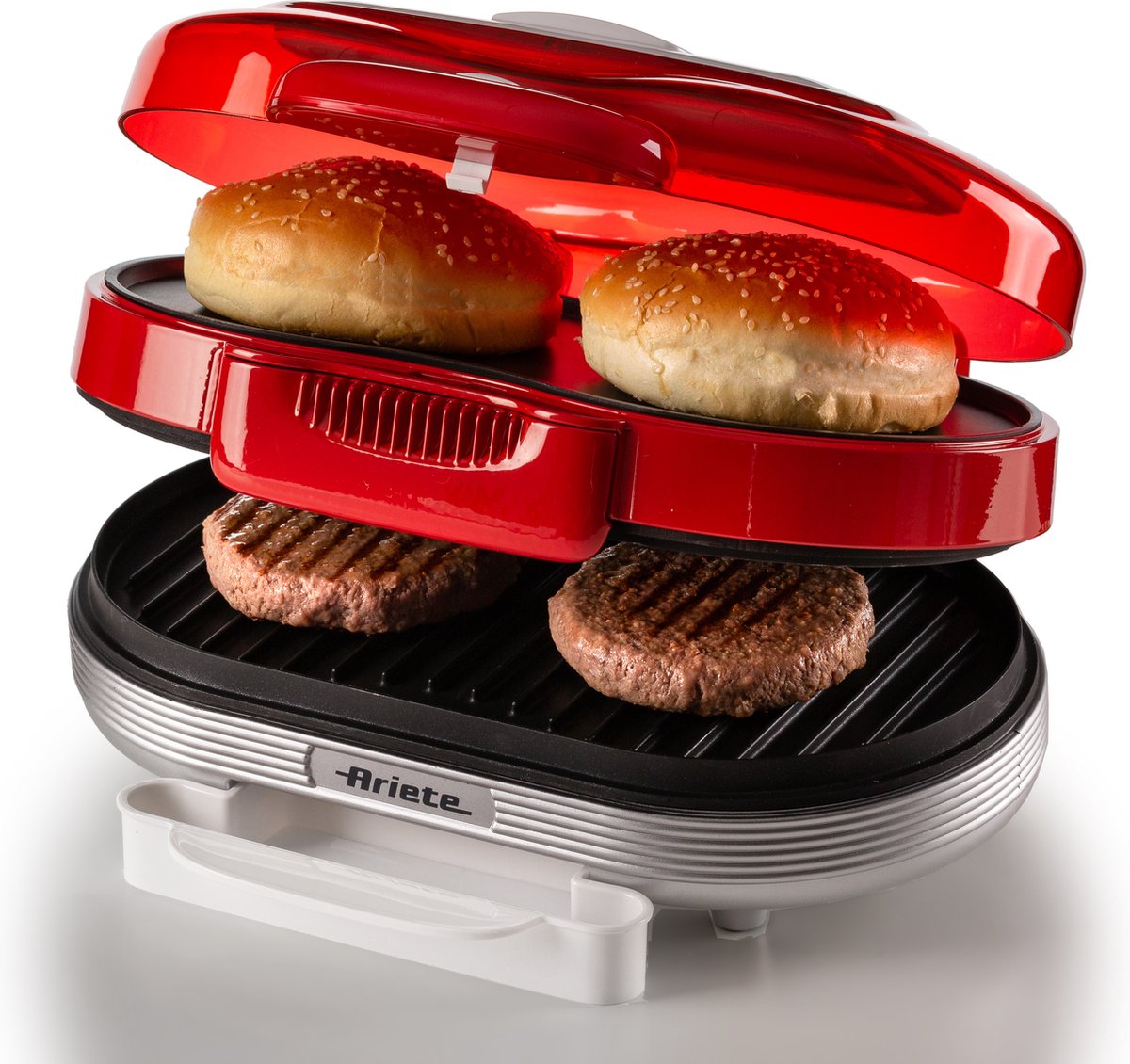 Ariete - Machine à hamburger style années 50 - 1200w - party time - rouge