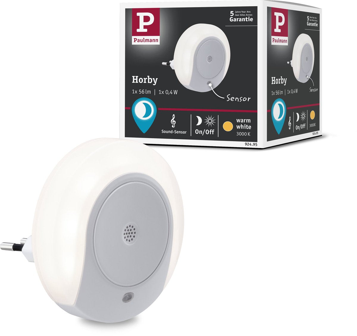Lampe de nuit Paulmann horby capteur sonore environ 3000k 45lm