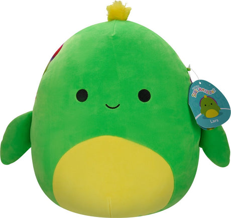 Squishmallows lars-tortue verte fluo avec coquille tie-dye néon peluche 30cm