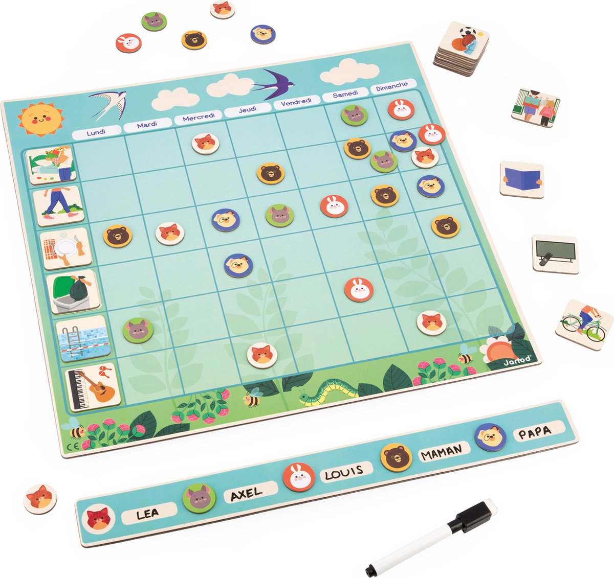 Janod - tableau magnétique - apprentissage planning hebdomadaire