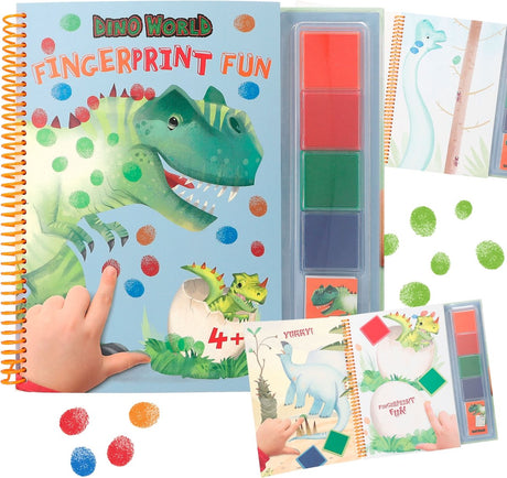 Depesche - Jeu d'empreintes digitales du monde des dinosaures - Livre de coloriage
