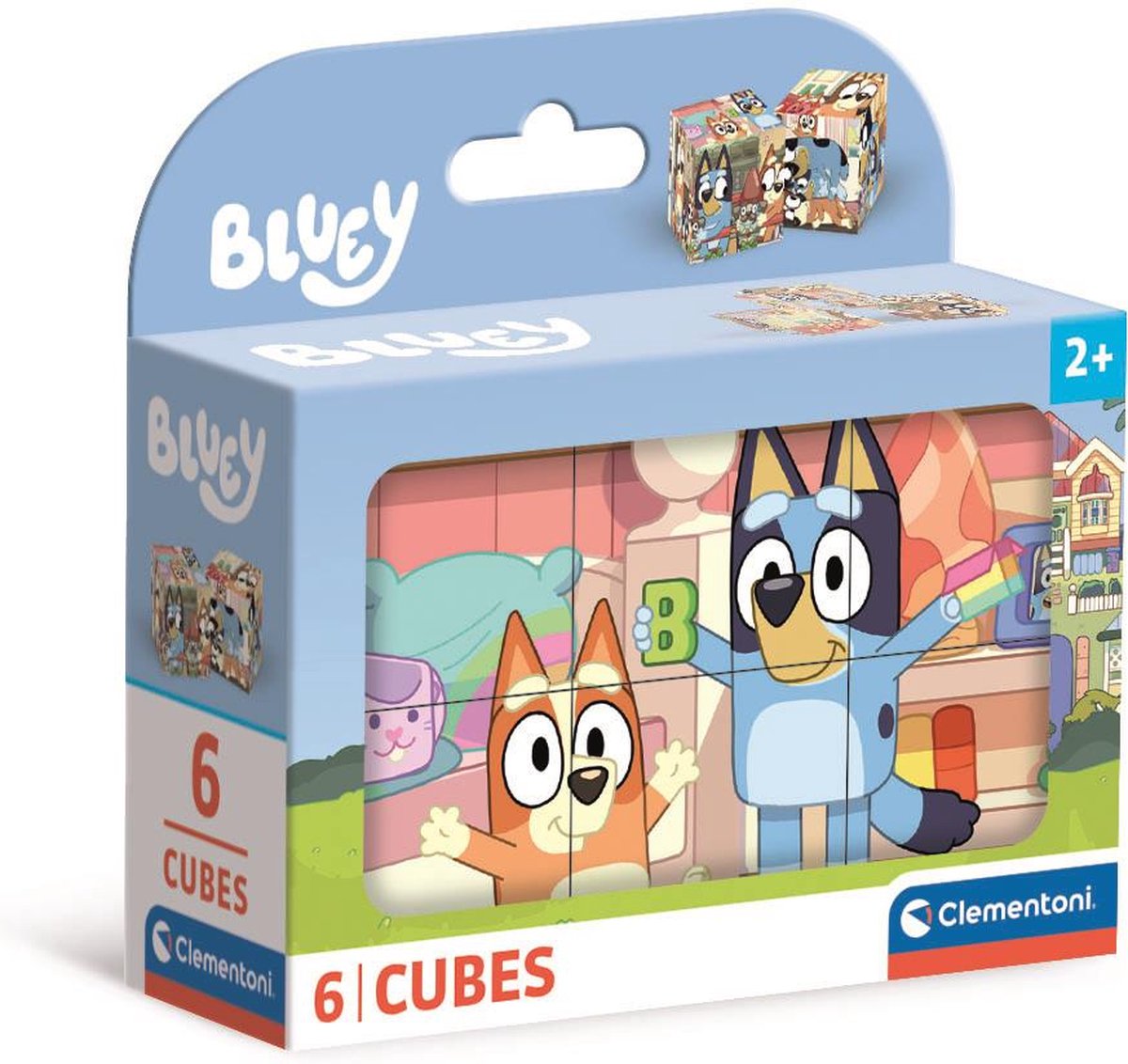 Clementoni - Puzzle 6 blocs - bluey - 6 images - à partir de 2 ans