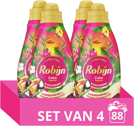 Lessive liquide Robijn petites collections puissantes - tropical - 4 x 22 lavages