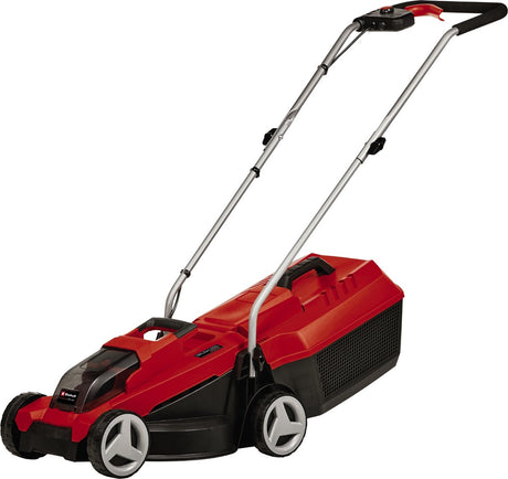 Tondeuse à gazon à batterie Einhell ge-cm 18 32 li solo - power x-change - 18 v li-ion - largeur de coupe : 32 cm - superficie de pelouse recommandée : jusqu'à 180 m² - sac de collecte 25 l - hauteur de coupe : 30-70 mm - excl. batterie et chargeur