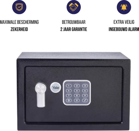 Yale - coffre-fort électronique avec alarme - moyen - protection standard