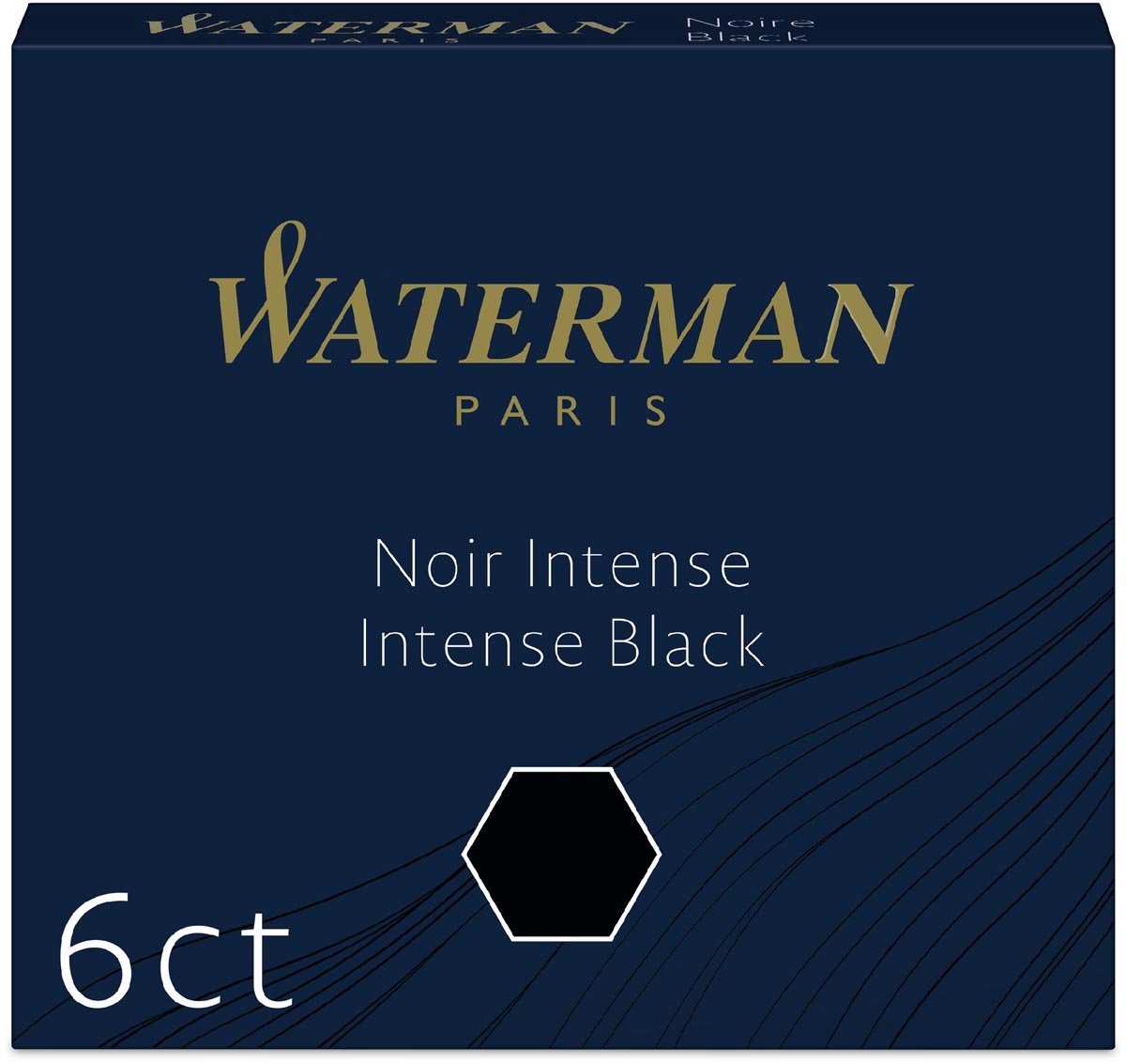 Cartouches d'encre pour stylo plume Waterman | court 'international' | noir intense | 6 pièces