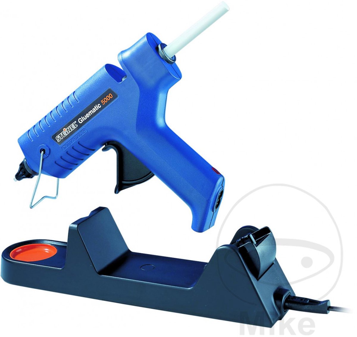 Pistolet à colle Steinel Gluematic 5000 - 120w - jusqu'à 20 minutes de travail sans fil, utilisable sur secteur - 22g min - pour bâtons de colle ⌀11mm - incl. 5 bâtons de colle et 2 buses