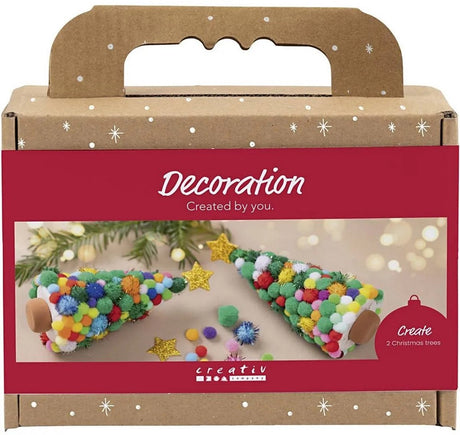 Creativ company mini hobby set décoration, sapin de Noël, différentes couleurs, 1 boîte