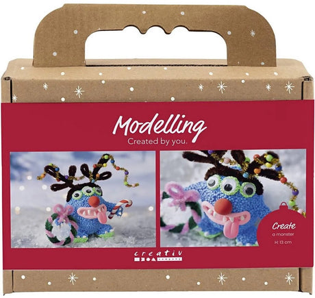 Creativ company mini kit de loisirs pour sculpter, monstre d'arbre de Noël, différentes couleurs, 1 boîte