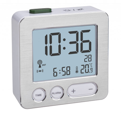 Tfa dostmann tfa réveil réveil de voyage - numérique - réveil - blanc - 7 cm - plastique - radiocommandé - horloge atomique