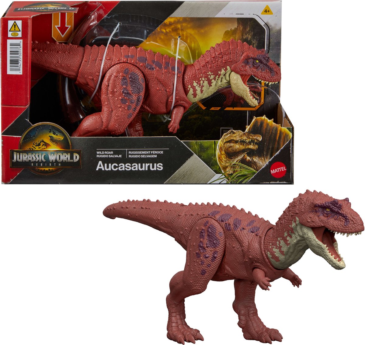 Mattel Jurassic World Rebirth - Rugissement sauvage - Aucasaurus