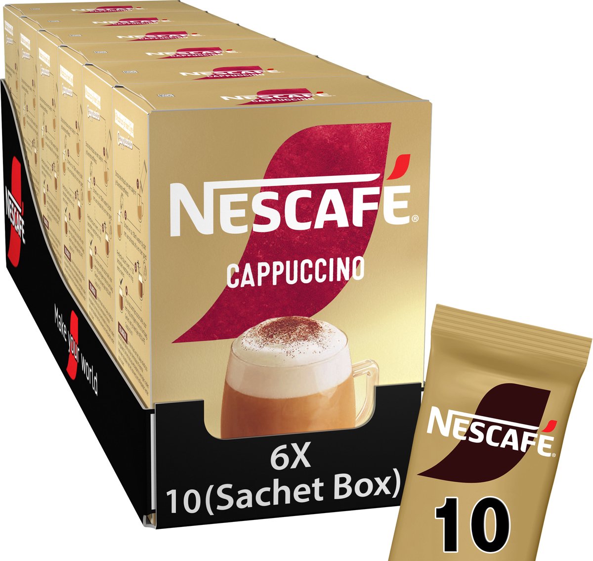 Café instantané Nescafé cappuccino - 6 boîtes x 10 sachets