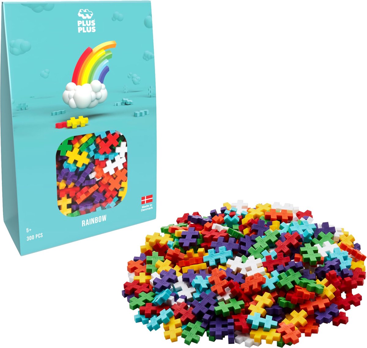 Ensemble de construction Plus-Plus Basic Rainbow 300 pièces - 3977 - jouets de construction - jouets de construction - ensemble avec blocs de construction - à partir de 5 ans