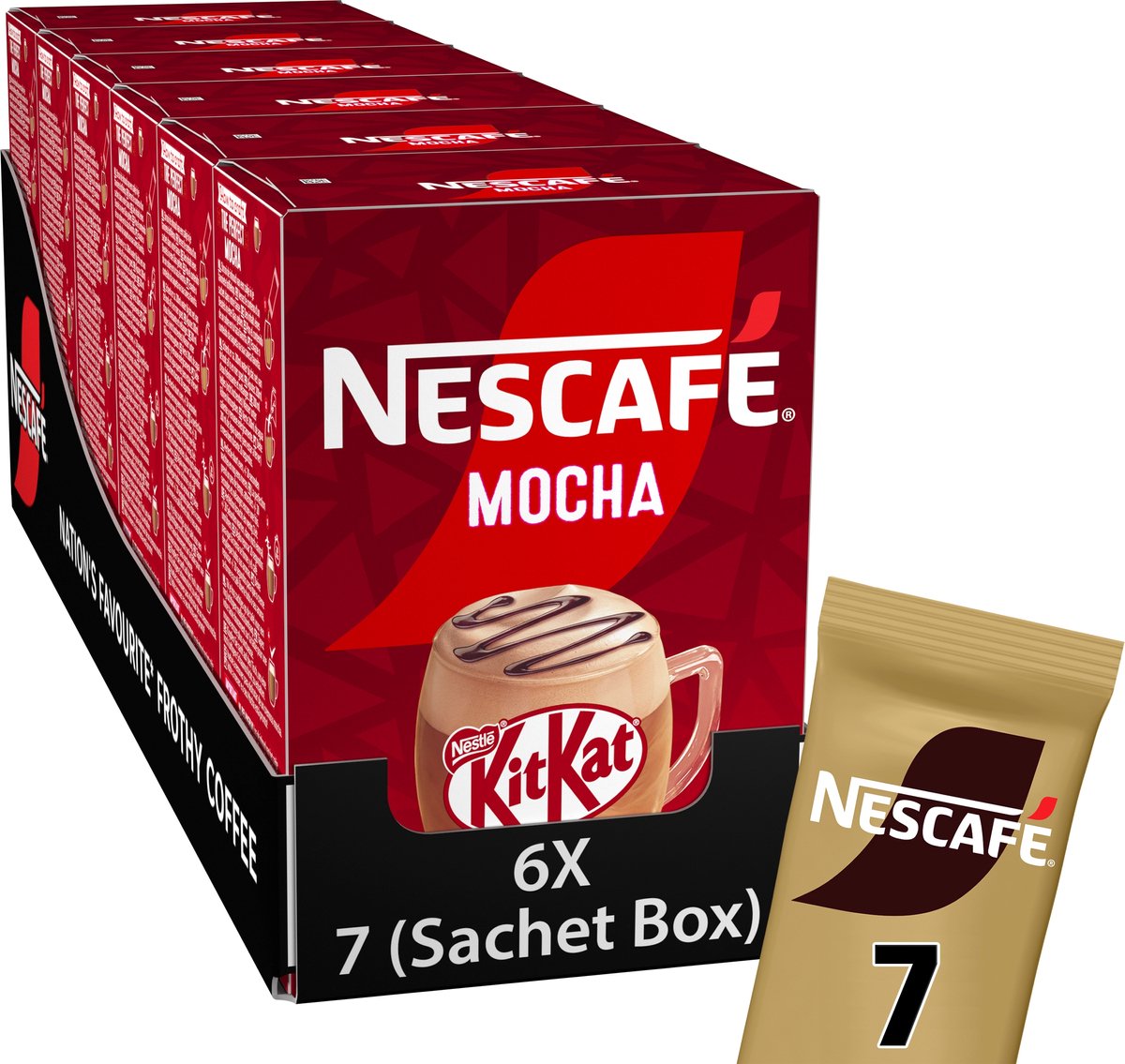 Café instantané Nescafé moka kitkat - 6 boîtes x 7 sachets