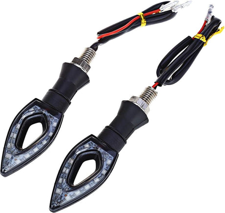 Sans marque sans marque 2 pièces clignotants moto clignotants LED - 10 LED - 2 pièces - noir - bpk