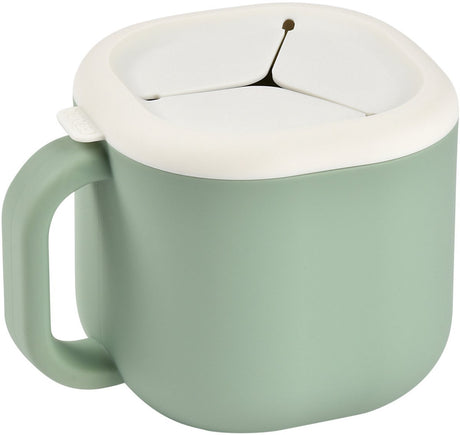 Boîte à goûter Béaba - gobelet à collation en silicone avec couvercle souple - passe au lave-vaisselle sans BPA - vert