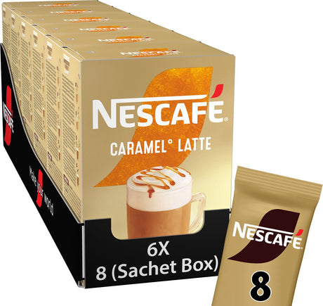 Café instantané Nescafé caramel latte - 6 boîtes x 8 sachets