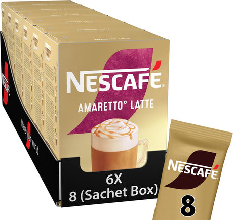 Café instantané Nescafé amaretto latte - 6 boîtes x 8 sachets