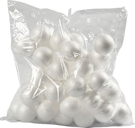 Boules Creativ company, d 6 cm, blanches, 50 pièces 1 boîte