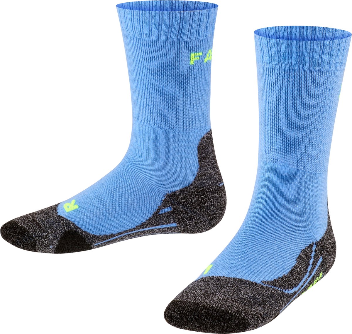 Falke tk2 anti-ampoules laine épaisse matière fonctionnelle chaussettes de marche enfants bleu - taille 35-38