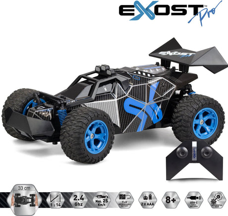 Exost pro rc rocket one 1:14 voiture à grande vitesse - voiture contrôlable avec. batterie rechargeable