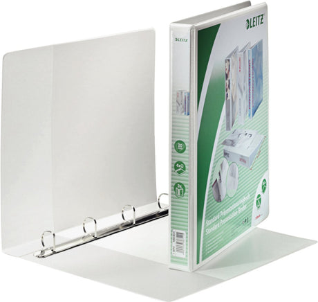 Classeur à anneaux de présentation Leitz A4 extra large blanc quatre anneaux D