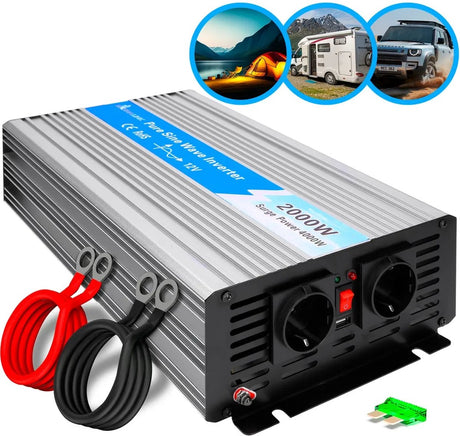 Extralink opip-2000w | convertisseur de tension | voiture 12v, onde sinusoïdale pure 2000w, onde sinusoïdale pure