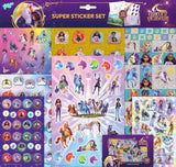 Totum unicorn academy super sticker set xl - 8 vellen incl. luxe metallic en laser stickers 38 x 36 cm | speelgoed meisjes vanaf 3 jaar