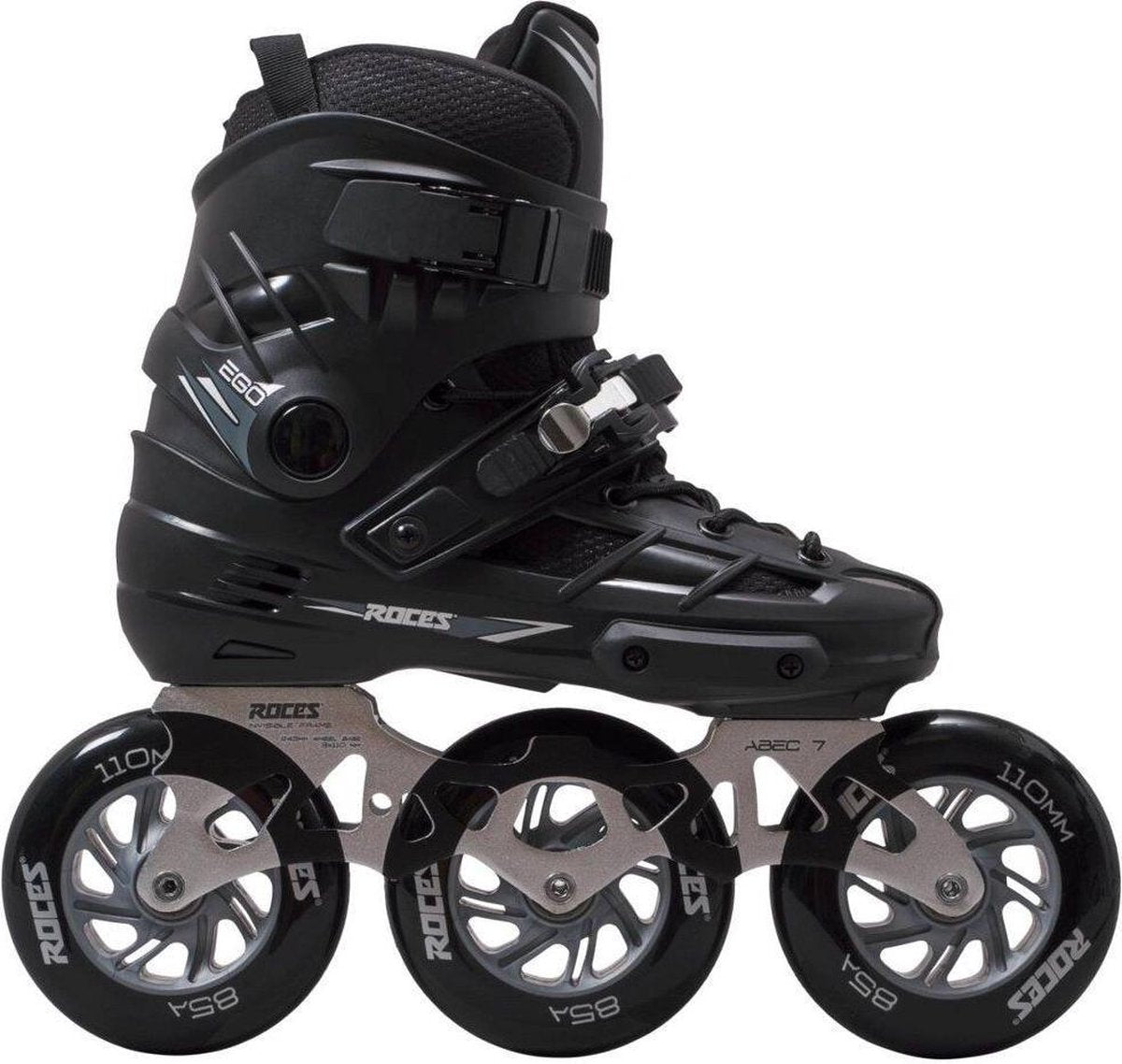 Roces ego tif 3x110 rollers en ligne adultes – 3 roues 110mm – patins de vitesse rollers en ligne – noir argent – taille 45