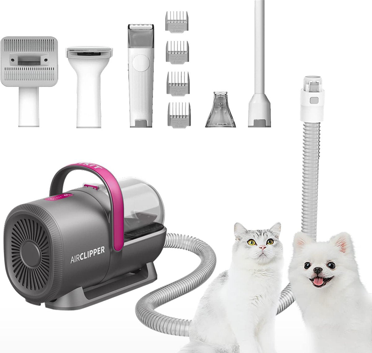 Kit pour animaux de compagnie - tondeuse à air - kit d'aspirateur de toilettage pour animaux de compagnie - épilateur - tondeuses pour chiens - fournitures pour animaux de compagnie - pour chat et chien